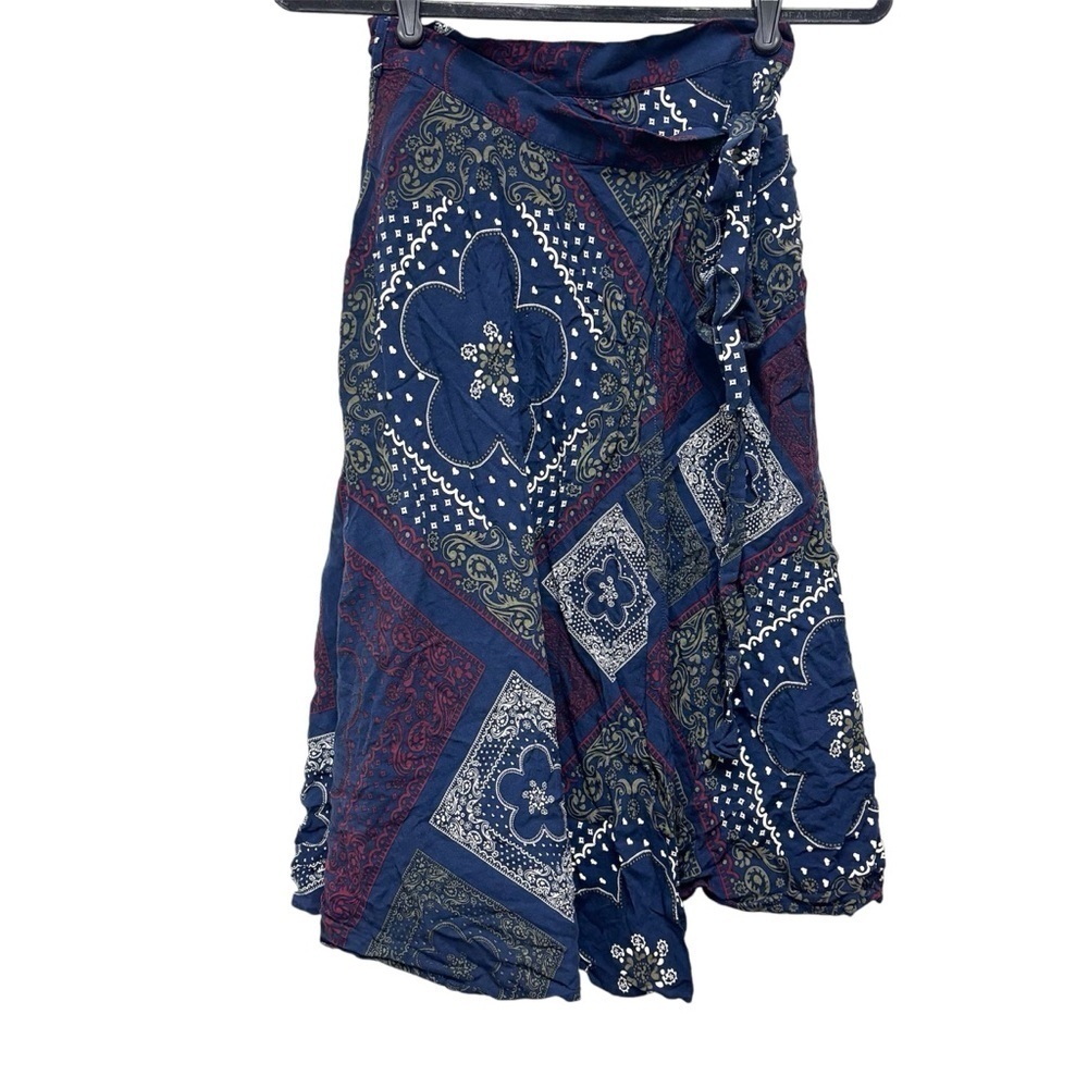 ModCloth Printed Paisley Wrap Midi Skirt